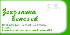 zsuzsanna bencsek business card